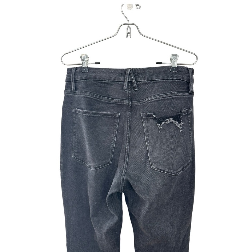 Good American Good Straight Ripped Fray Hem Crop Jeans 12/31 - Picture 7 of 8